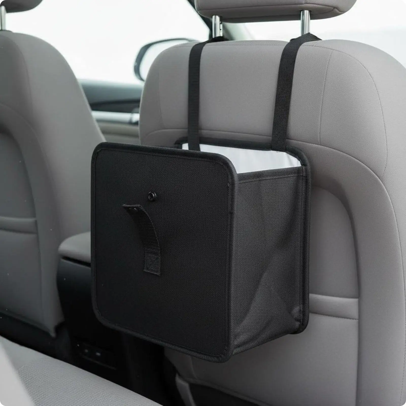 Waterproof Folding Car Trash Bin Seat Back Organizer Oxford Cloth Compact Storage Container for Vehicle Control Trash Can