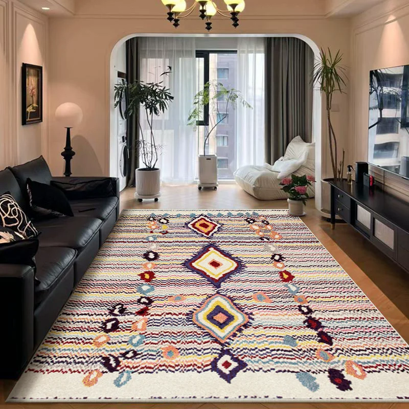 

Moroccan Vintage Imitation Cashmere Carpet For Living Room Home Soft Bedroom Rug Bohemia Style Sofa Coffee Table Floor Mat