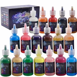 JIZHOU Airbrush Paint,18 Colors Airbrush Paint Set (30 ml/1 oz),Ready to Spray,Opaque & Neon Colors,Water-Based, Premium,Artis