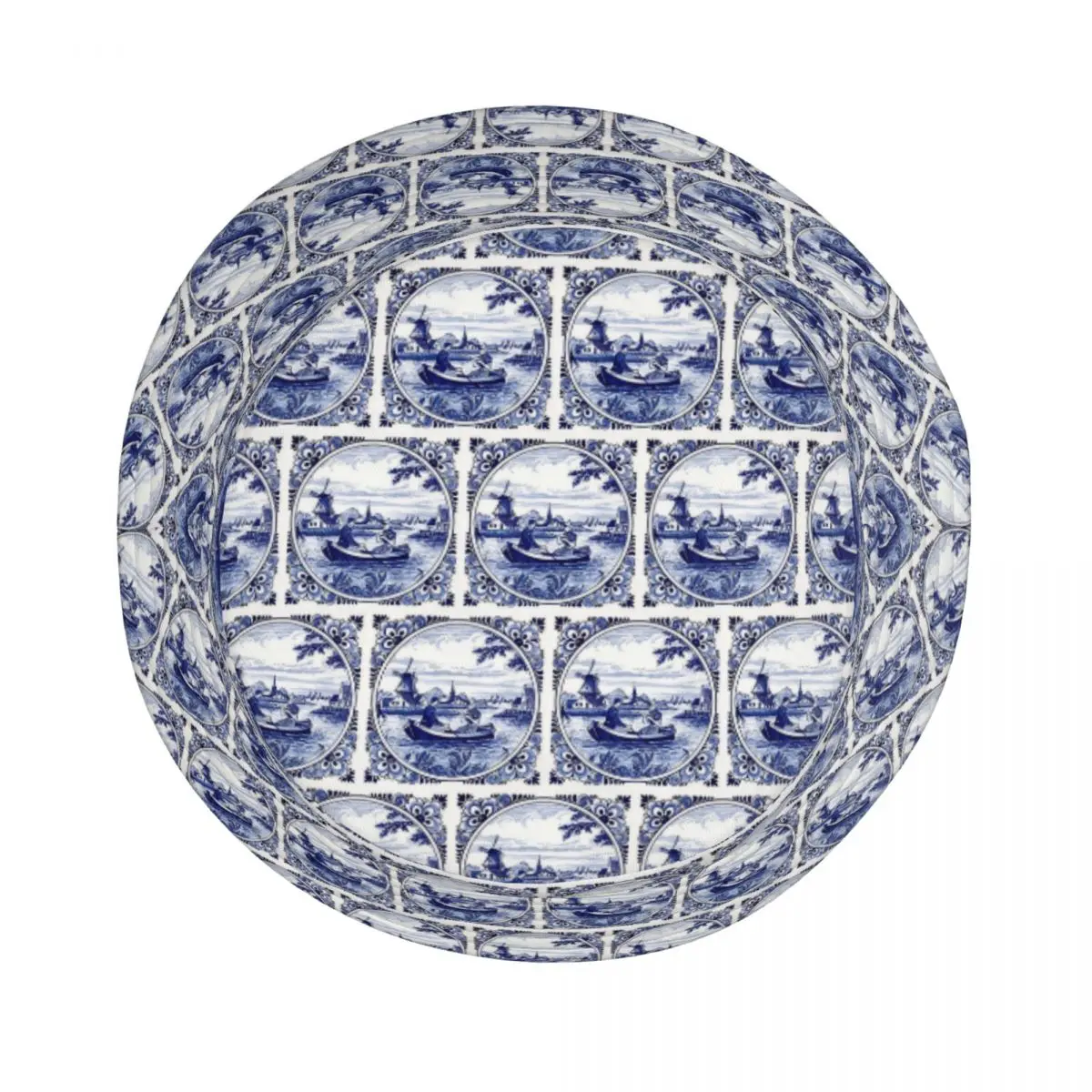 الهولندية الأزرق دلفت طاحونة الكنيسة والمراكب الشراعية قبعة بحافة بنما للأطفال بوب صياد القبعات لصيف قبعات الصيد رجل امرأة #5