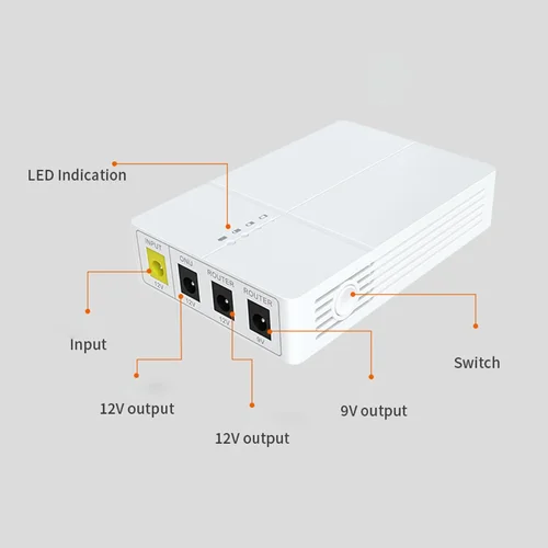 Imagen 2 del producto Mini cámara UPS de respaldo, fuente de alimentación ininterrumpida de alta capacidad de 6000mAh para módem enrutador, fuente de alimentación ininterrumpida