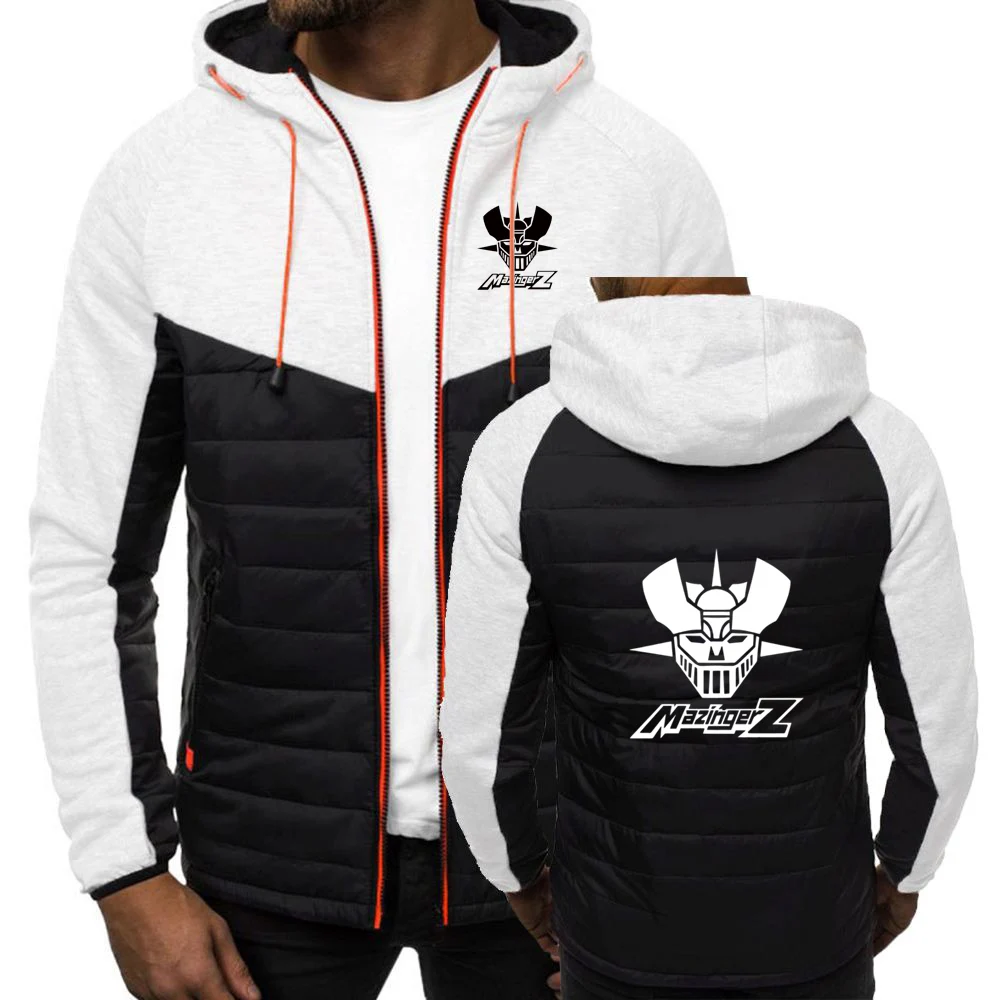 2025 mazinger z anime impressão jaqueta confortável primavera e outono casaco fino masculino retalhos algodão-acolchoado hoodies