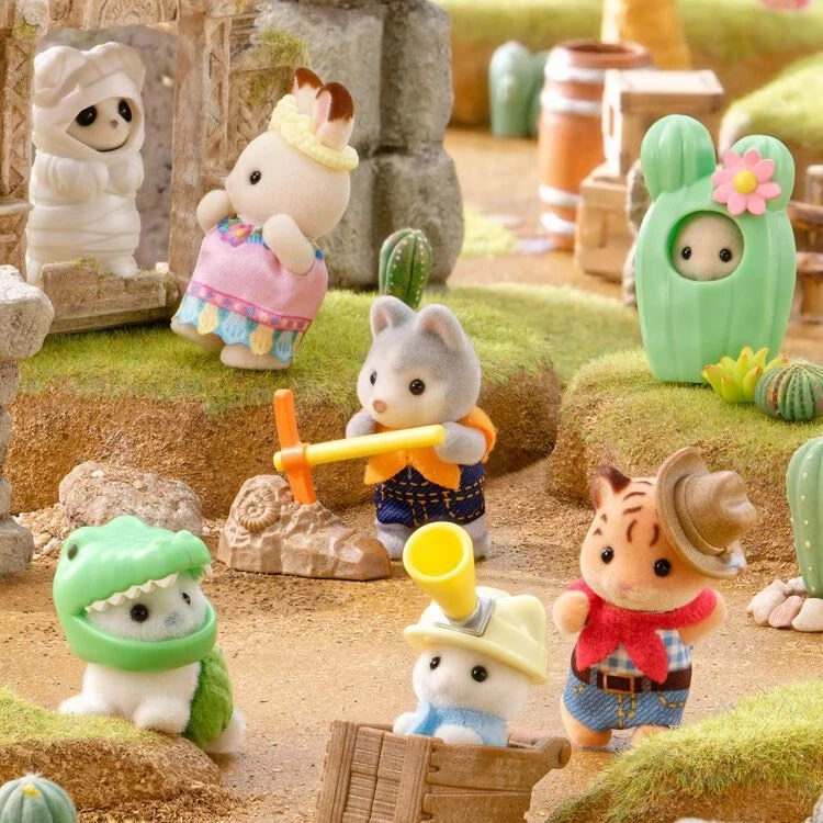 2026 New Sylvanian Families Blind Bag Adventure Collectible Figures Mummy Tiger Cactus Surprise Flocked Toy For Adult Collectors