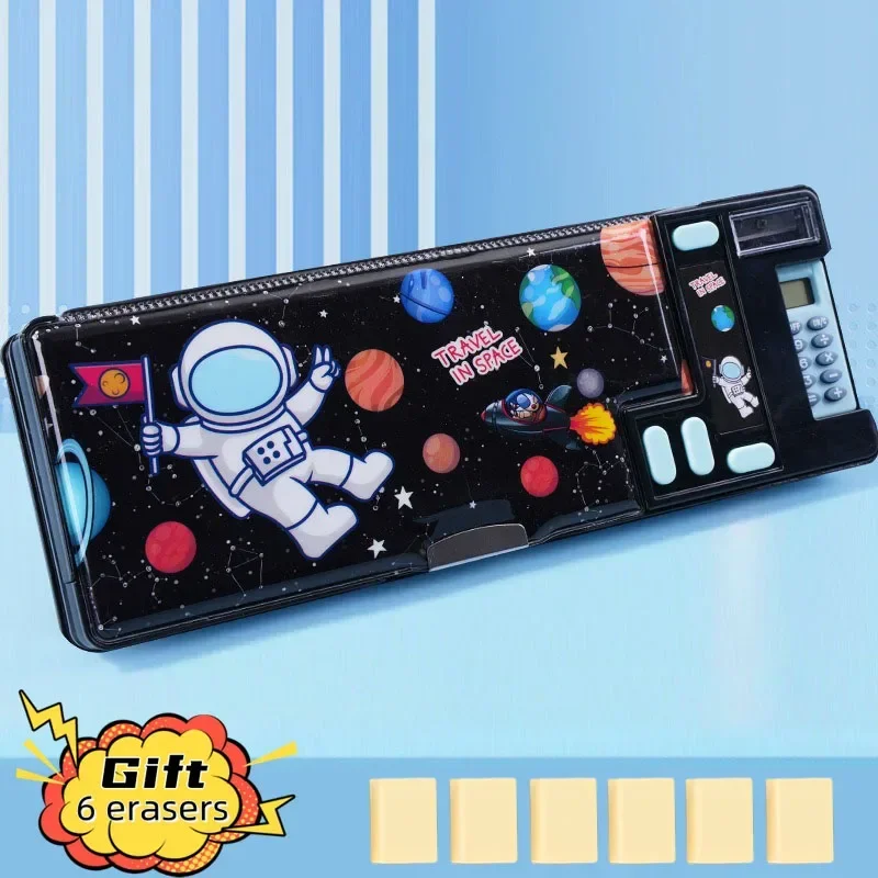 Creative Computer Pencil Case for Elementary School Students Multifunctional Large Capacity Plastic Stationery Box Cute Gift