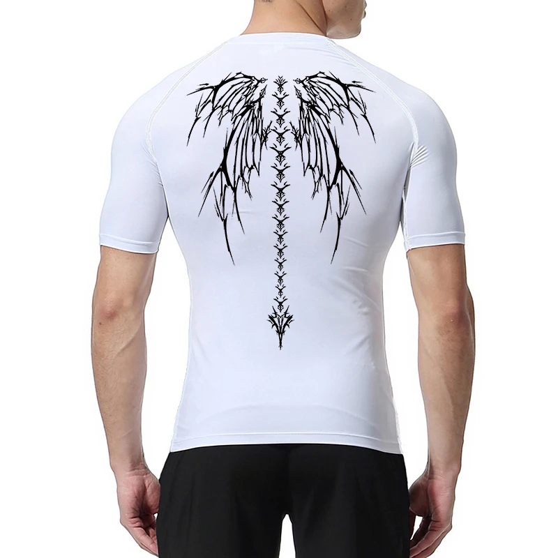 Graphic Compression Shirts for Men Short Sleeve Rash Guard Gym Workout Tshirt Tees Athletic Quick Dry Baselayer Undershirts Tops image 5