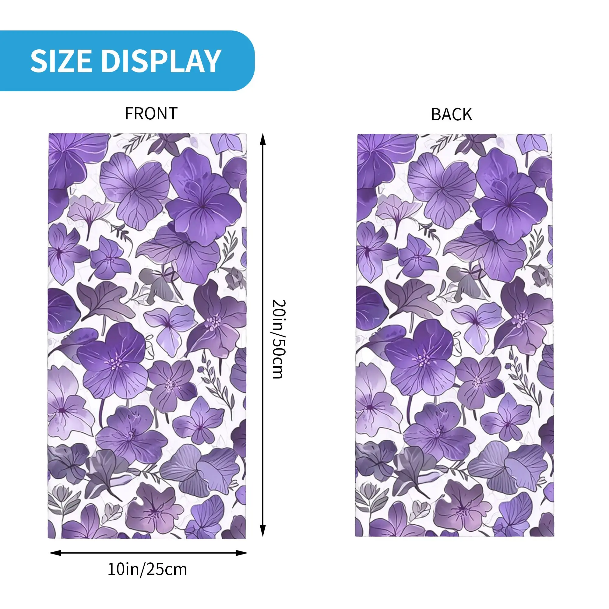 Violet Flower Bandana Neck Cover Printed Mask Scarf Headwear Hiking Fishing for Men Women Adult Windproof