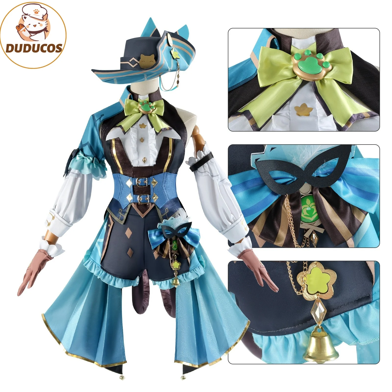 DUDU N Game Genshin Impact Phantom in Boots Kirara Cosplay Costume Kirara Cat Style Women Uniform Halloween Party Outfit