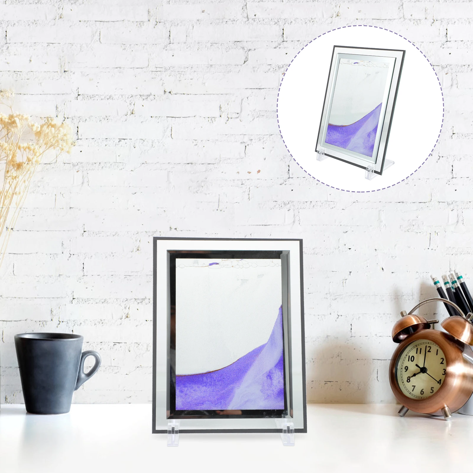

Glass Hourglass Painting Moving Sand Art Quicksand Desktop Decor Lightweight 3D Effect Relaxation Gift Sand Toy Tool