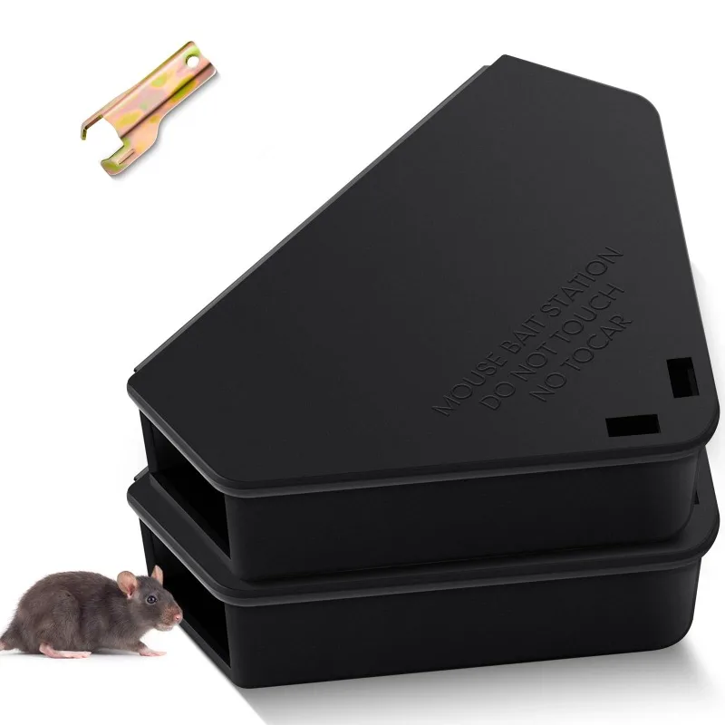 

1/2PCS Upgraded Plastic Mouse Trap Boxes with a Key,Suitable for Indoor and Outdoor Use in Kitchens, Garages, and Yards