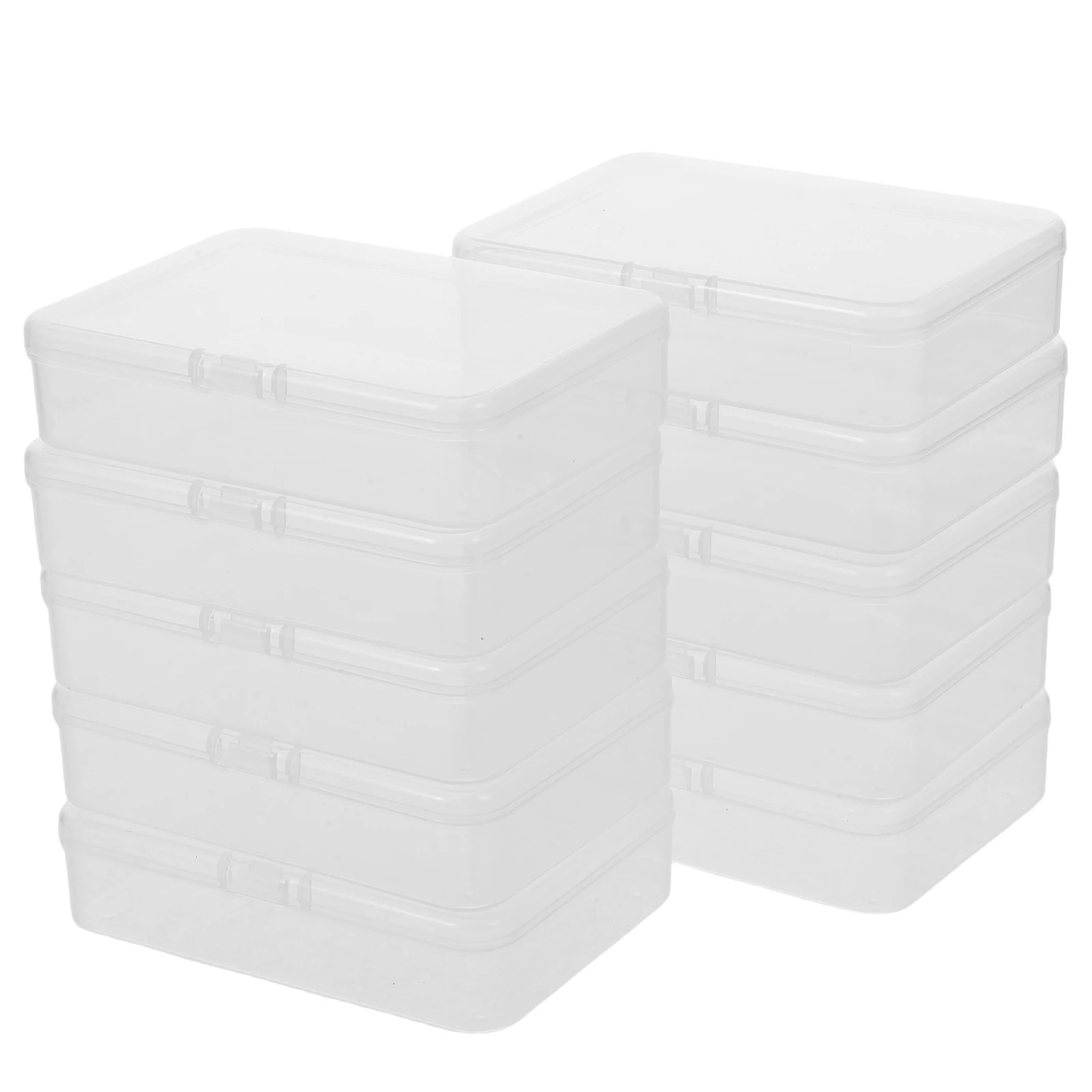 10pcs Transparent Storage Boxes Card Game Holder Plastic Bead Organizer Craft Containers Sturdy Material Stackable Secure
