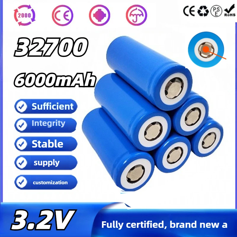 

3.2V 32700 6000mAh LiFePO4 Battery 30A Continuous Discharge Maximum 50A High power battery lifepo4 for Backup Power flashlight