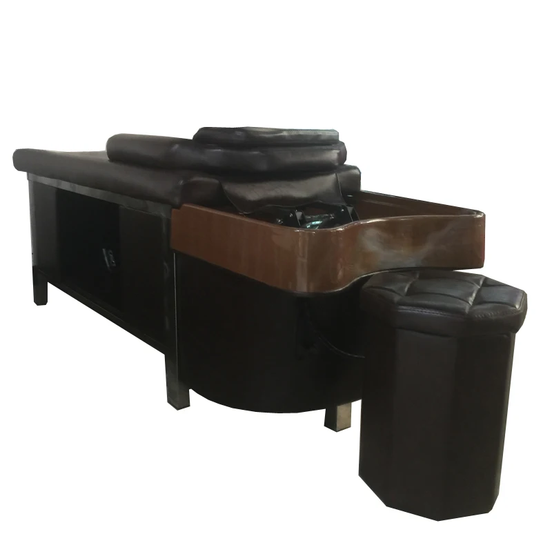 *High-grade Thai shampoo bed, special for barber shop, flat lying stainless steel flushing ceramic basin shampoo bed