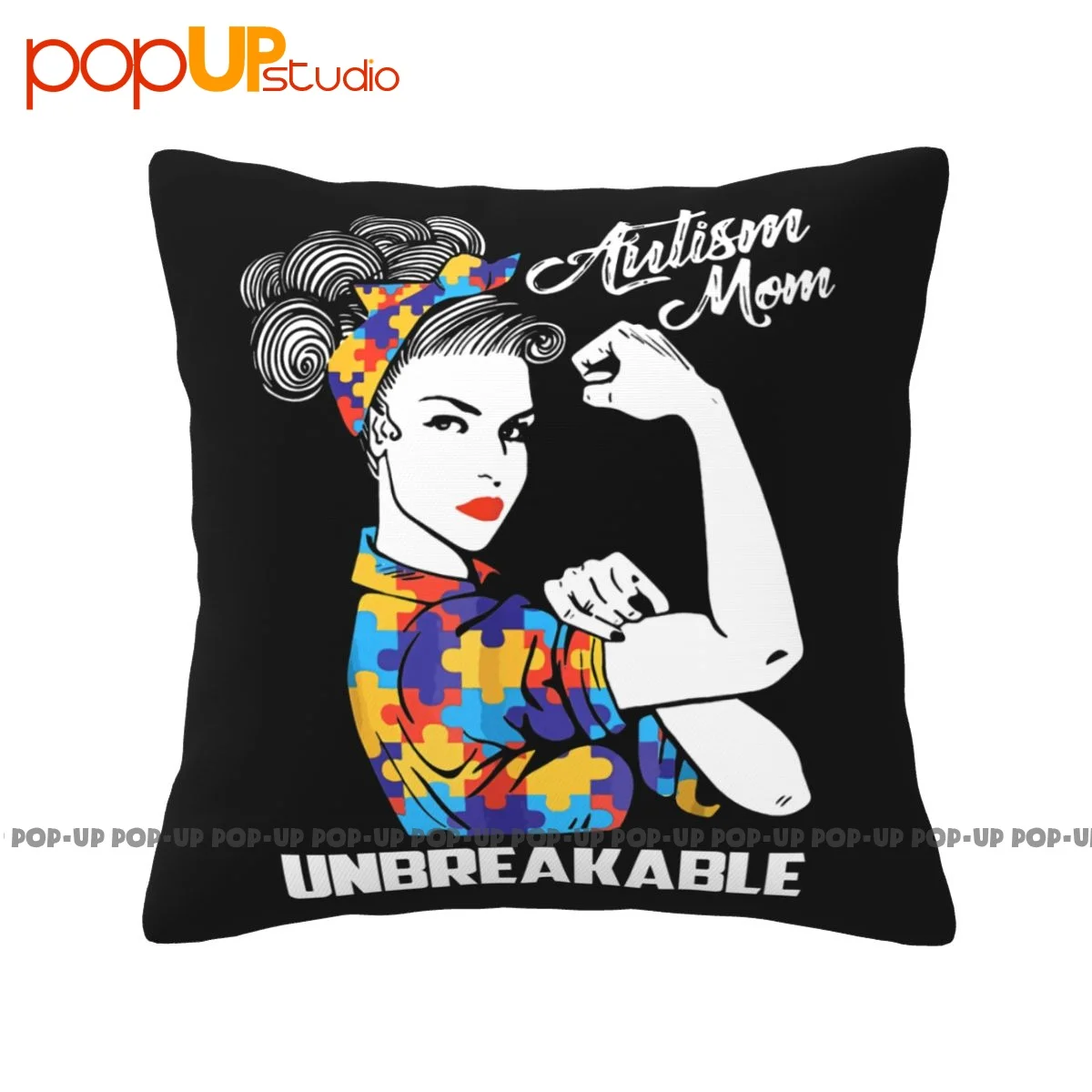 Modern Autism Mom Unbreakable Autism Awareness Pillowcase Throw Pillow Cover Printed Decorative For Bedroom