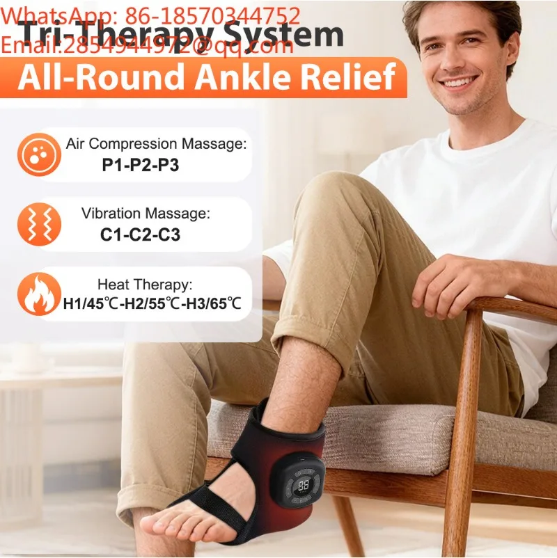 New Airbag Ankle Hot Compress Vibration Massager Wireless Plantar Electric Heating Airbag Kneading Massager