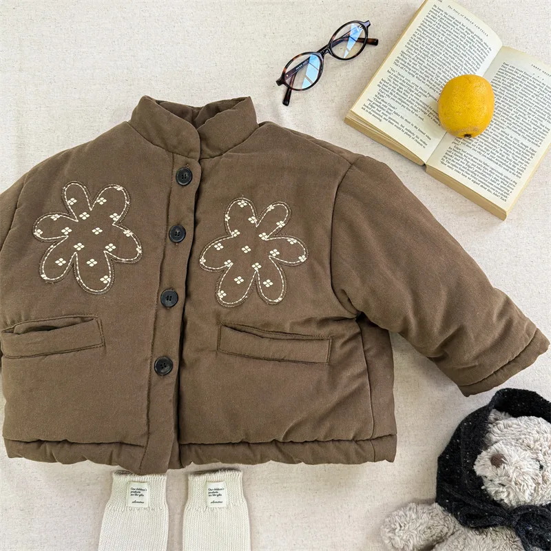 Winter Children Plus Velvet Thick Warm Coat Girls Cotton Padded Jacket Baby Boys Fleece Quilted Jacket Kids Clothes