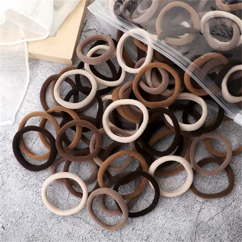 50pcs Black Elastic Hair Band Leagues Ties Colets Scrunchies Springs Gum Accessory For Girl Women No Damage Pigtails Holder Set - Image 13