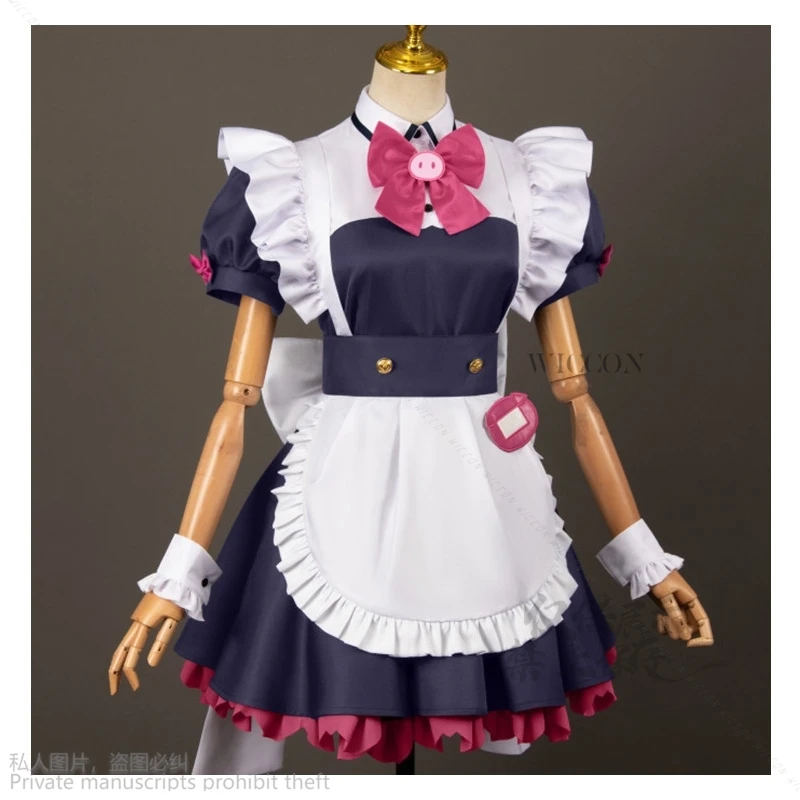 Anime Akiba War Cosplay Costume Mannen Ranko Wahira Nagomi Cosplay Lovely Maid Dress Lolita Wig Hairwear Cosplay Halloween Cos