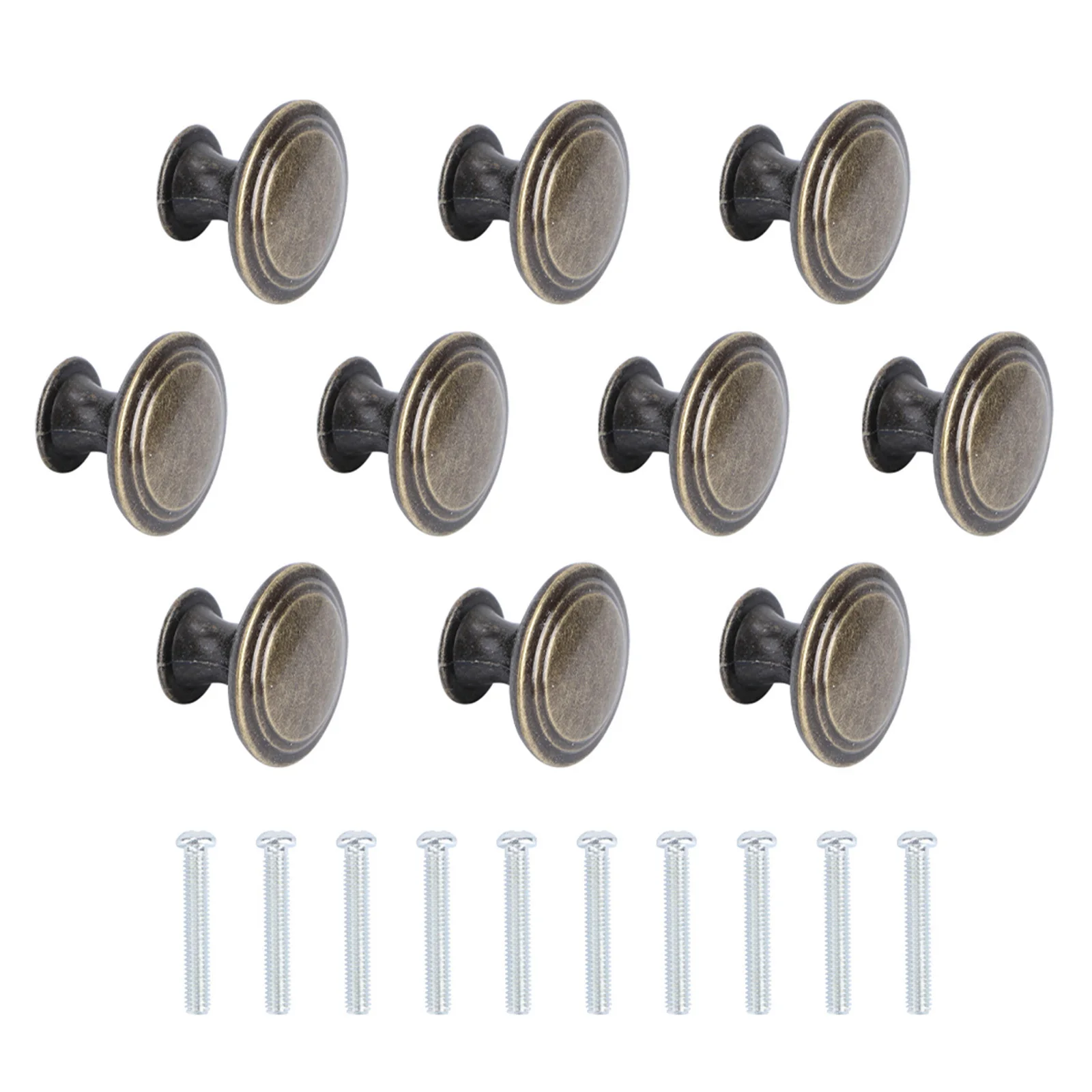 

10pcs Bronze Cabinet Knob Round Drawer Handle Pull For Wardrobe Cupboard Chest Home Furniture Hardware