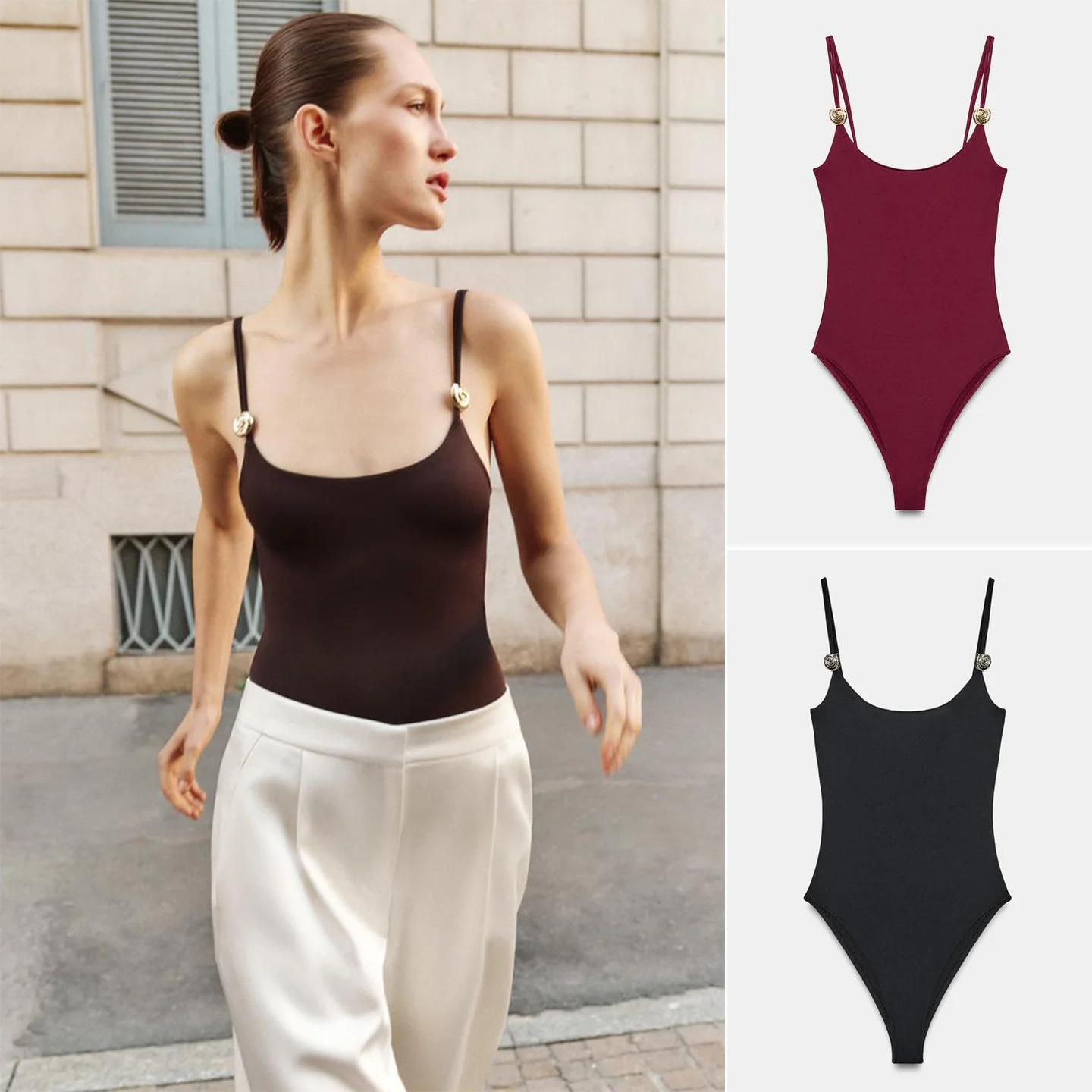 

Весенний новый женский облегающий комбинезон с круглым вырезом, без рукавов, с декоративными элементами, оригинальный дизайн, прямой крой, средняя талия, короткий...