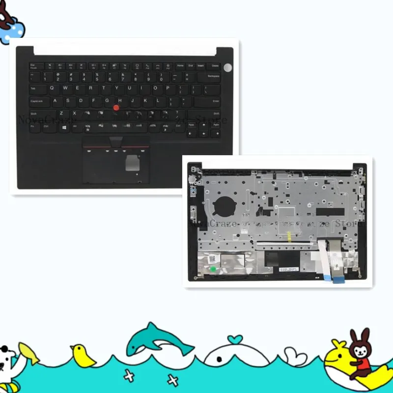 

5M10Z27363 Новый упор для рук Thinkpad E14 Gen 2 с клавиатурой США (подсветка) с FPR 14 дюймов