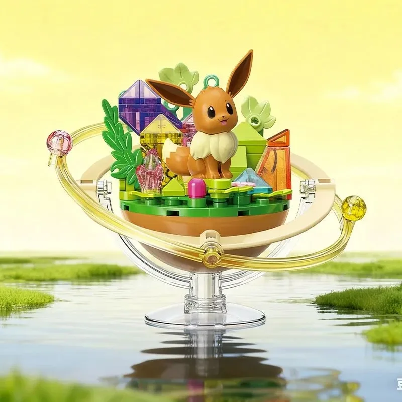 Keeppley Pokémon Sukkulenten-Baustein-Blumenserie: Schiggy, Pikachu, Jigglypuff, Glurak – Montierbares Modell, Ornament, Geschenk