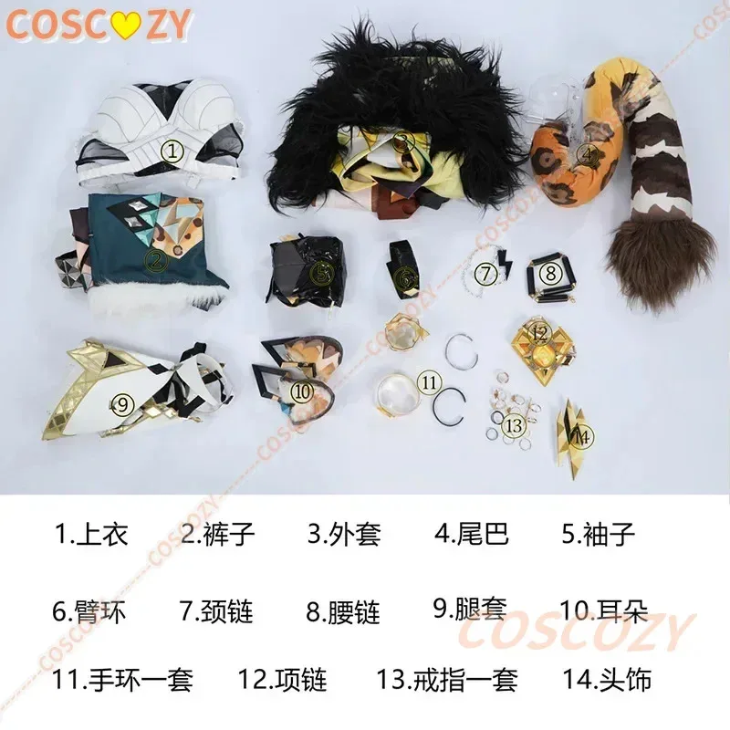 حديثا جينشين إمباكت زييلونين أزياء تنكرية للهالوين كرنفال اتفاقية لعب الأدوار لعبة غير موحدة شعر مستعار آذان ذيل مجموعة للمرأة