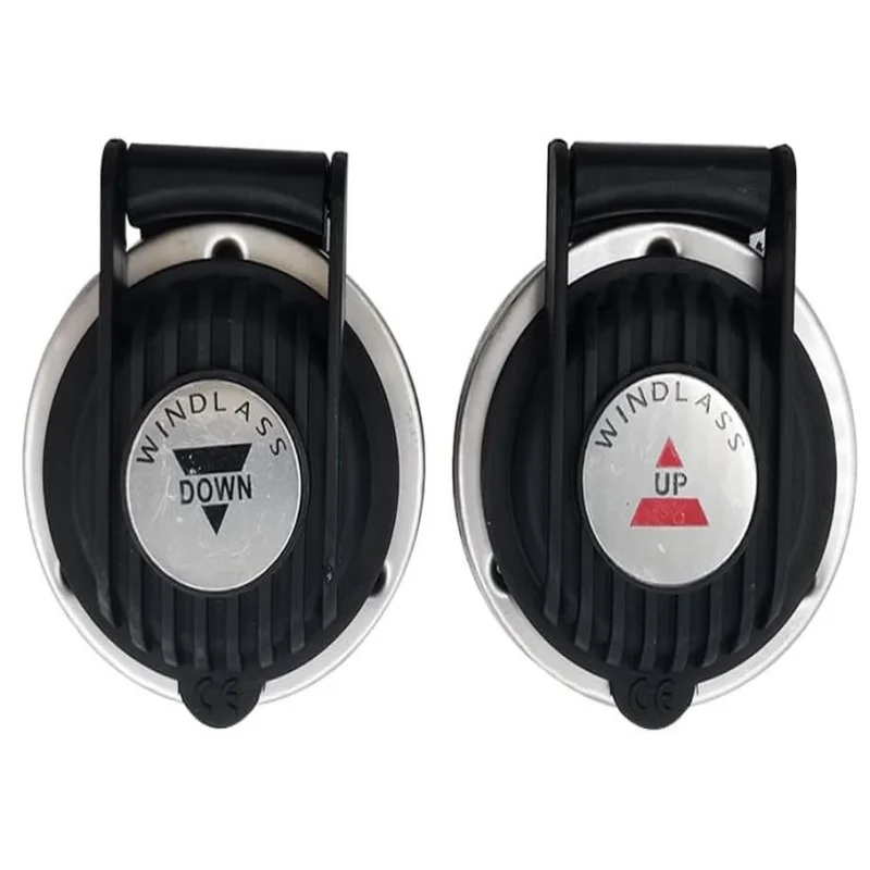 ISURE MARINE 2 Pcs Marine Boat Anchor Windlass Winch Foot Compact Switch Up & Down Ship Anchor Winch Switches Universal