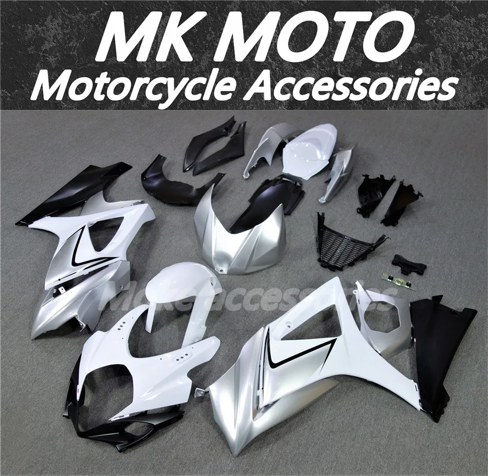 

Motorcycle Fairings Kit Fit For Gsxr1000 2007-2008 K7 07-08 Bodywork Set High Quality Abs Injection White Silver