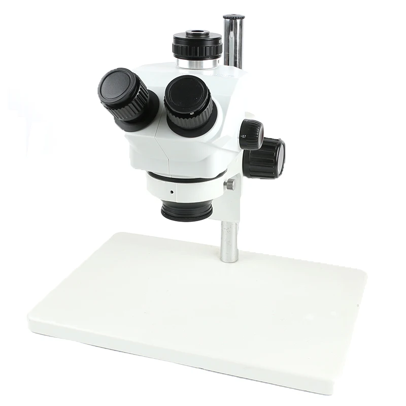 

Лабораторный/промышленный стереомикроскоп 7x-50x зум, симфокальный тринокуляр 0,5X0,7X 2X объектив Барлоу для проверки пайки печатных плат