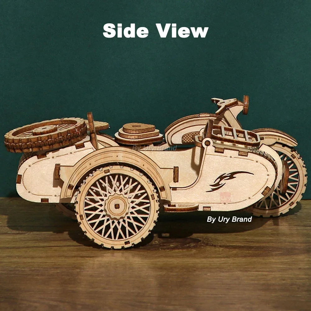 3D Wooden Puzzle Motorboat Three Wheels Motorcycle Jigsaw Child Montessori Educational DIY Models Toys Gift for Adults Boys