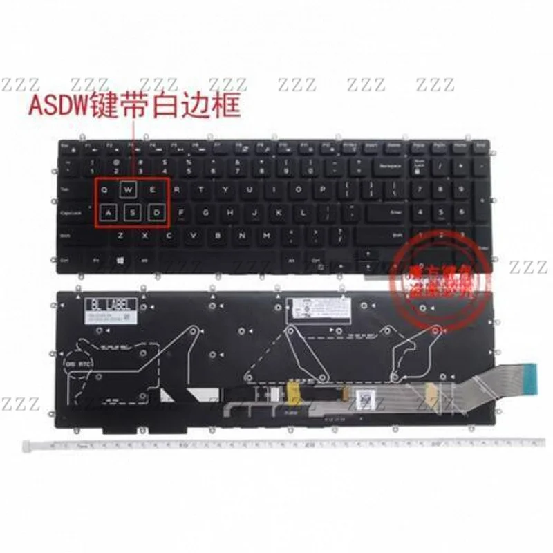 ZZ NEW FOR DELL G3 3579 P75F 3779 G5 15 5587 G7 15 7588 Keyboard RGB Backlit US