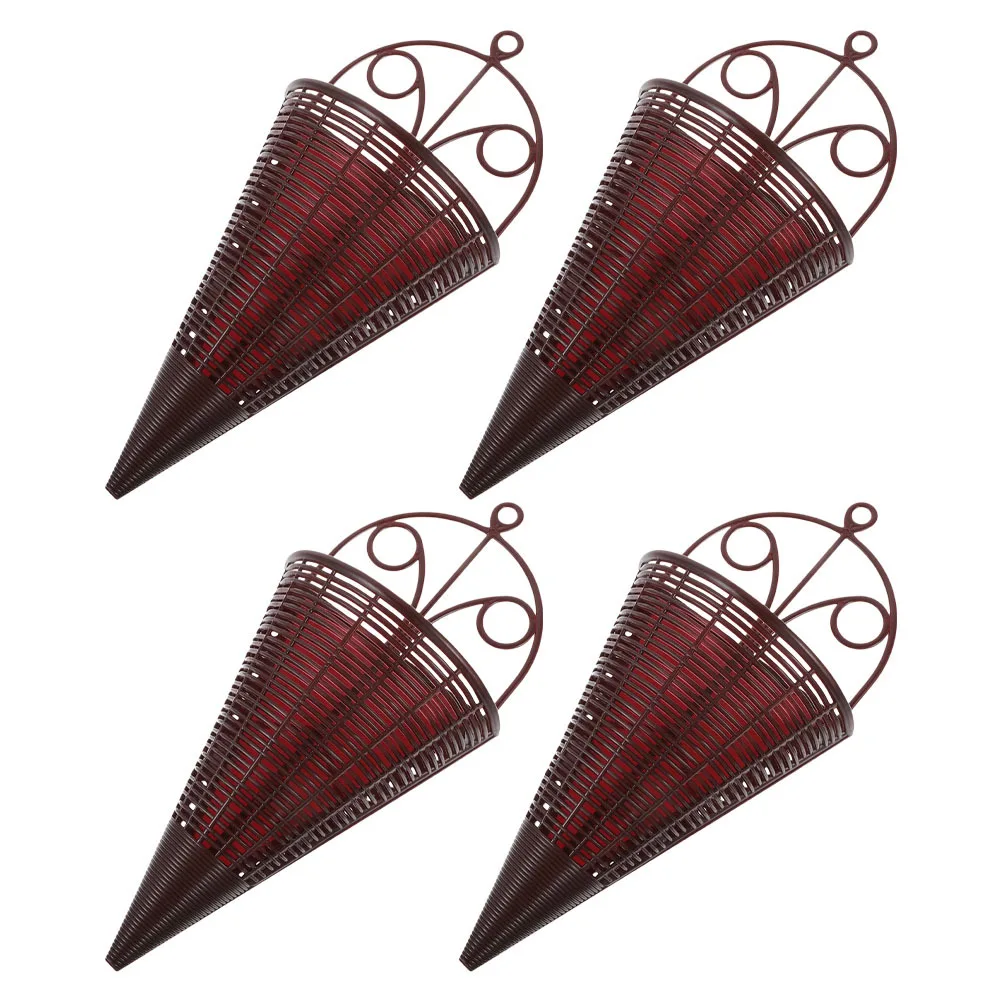 

4Pcs Rattan Wall Hanging Planter Basket Decorative Woven Flower Pot Holder Indoor Outdoor Hanging Storage Organizer for Balcony