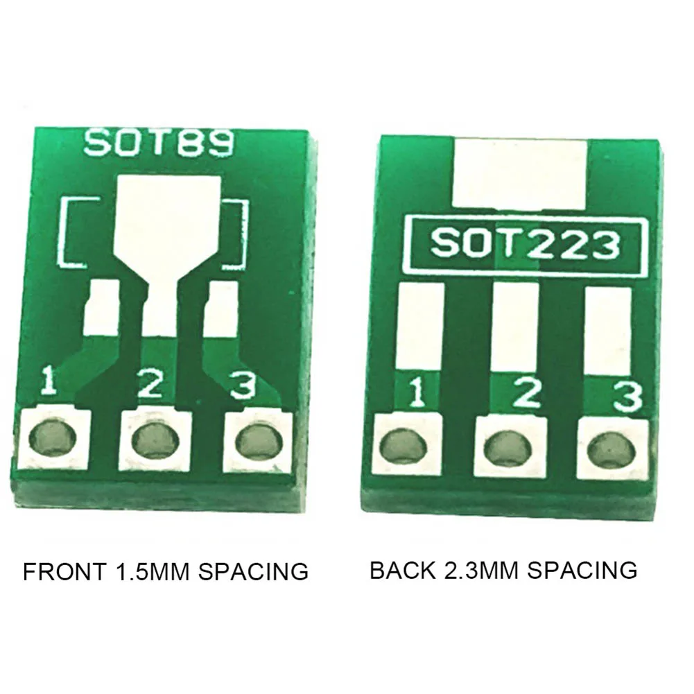 

Усовершенствованные 100 шт. SOT89 SOT223 для DIP PCB Transfer Board Pin Adapter Plate Двусторонняя пластина 1,5 мм 2,3 мм до 2,54 мм Pin Pitch Pinboard