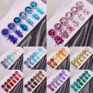 Natal dia resina lantejoulas, vermelho verde Chunky Glitter para resina epóxi mold enchimentos, flocos de neve mistos, DIY Xmas Shaker Filler 12 principais vendas conjunto lantejoula verde - №12