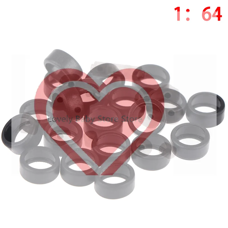 【BS】20Pcs Toy Wheel Tires Tyres For 1/64 Model Car Modify Spare Parts Accessories