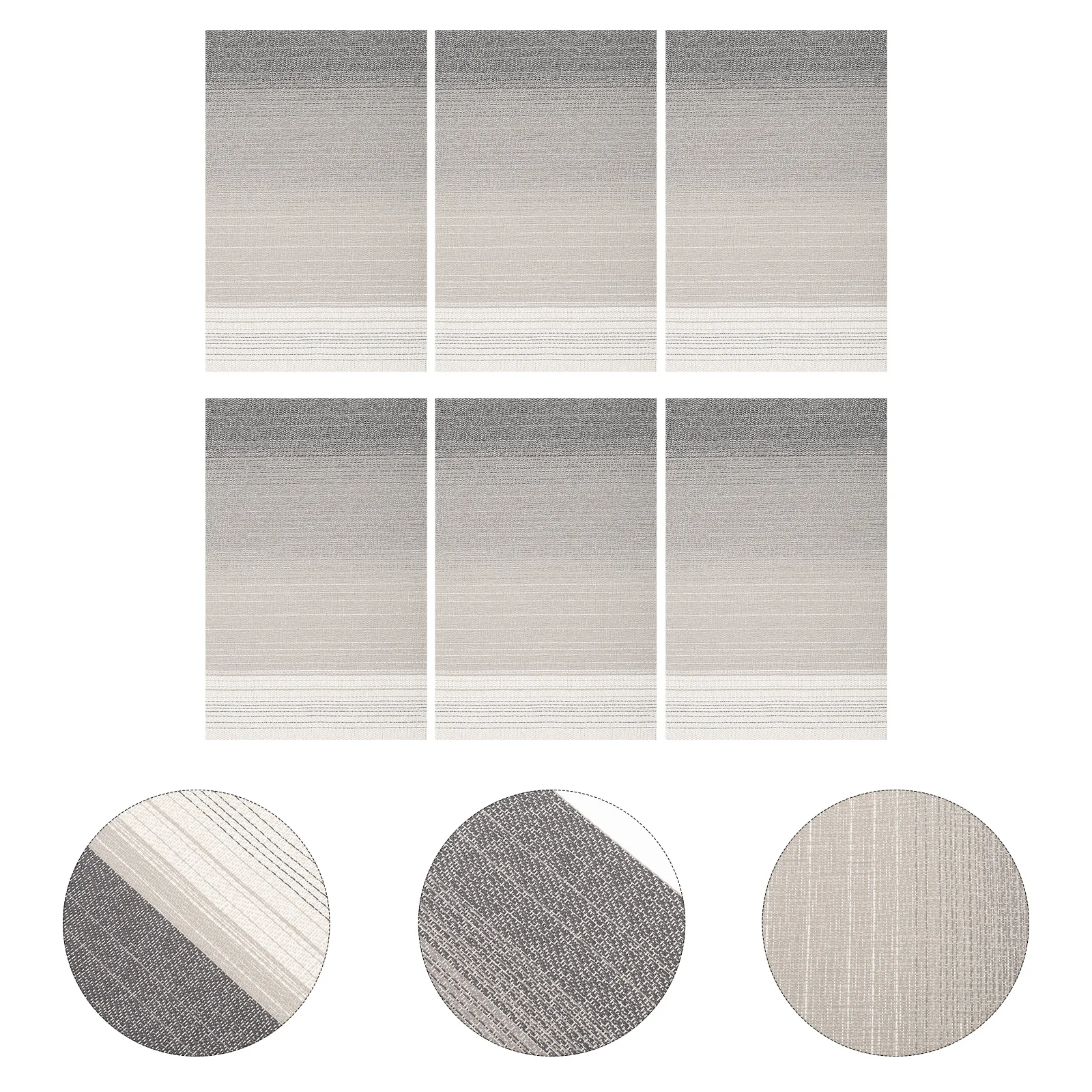 

6Pcs Stripe Heat Insulation Place Mats Anti-Scald Non-Slip Rectangular Table Mats for Home Dining Home Place Mat