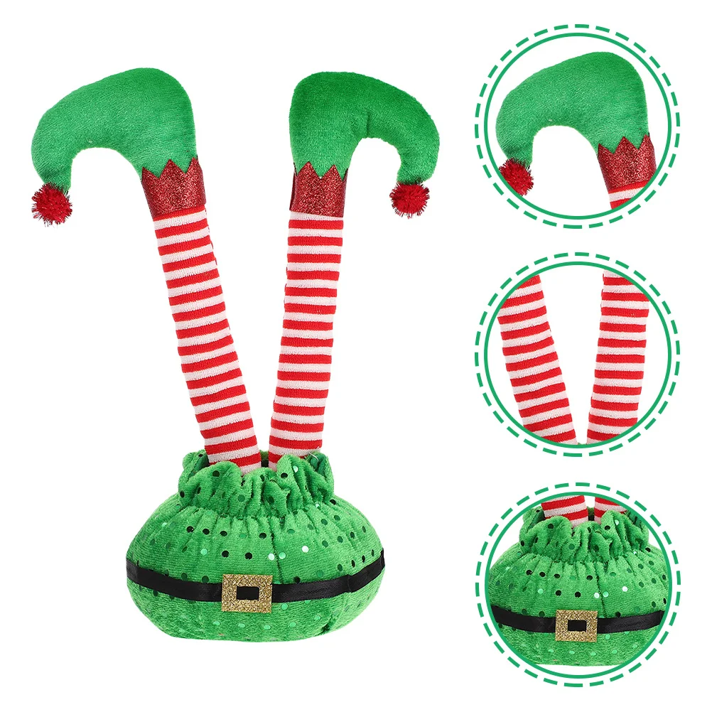 

2pcs Christmas Elf Legs Decorations Soft Stuffed Leg For Outdoor Garden Yard Party Xmas Decoration Reusable Props
