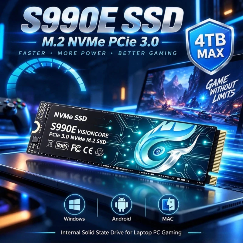 Original S990E 500GB-4TB SSD M.2 NVMe Internal Solid State Drive High Speed PCIe Drive Works for Laptop PC Hard Disk