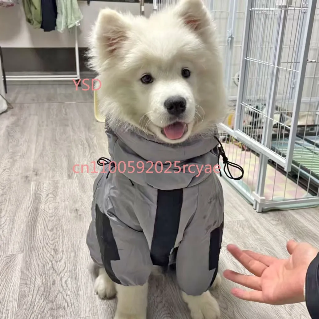 

Autumn and winter new pet clothes fleece warm jacket Dubin Labra multi-sided herding medium and large dog handsome clothes