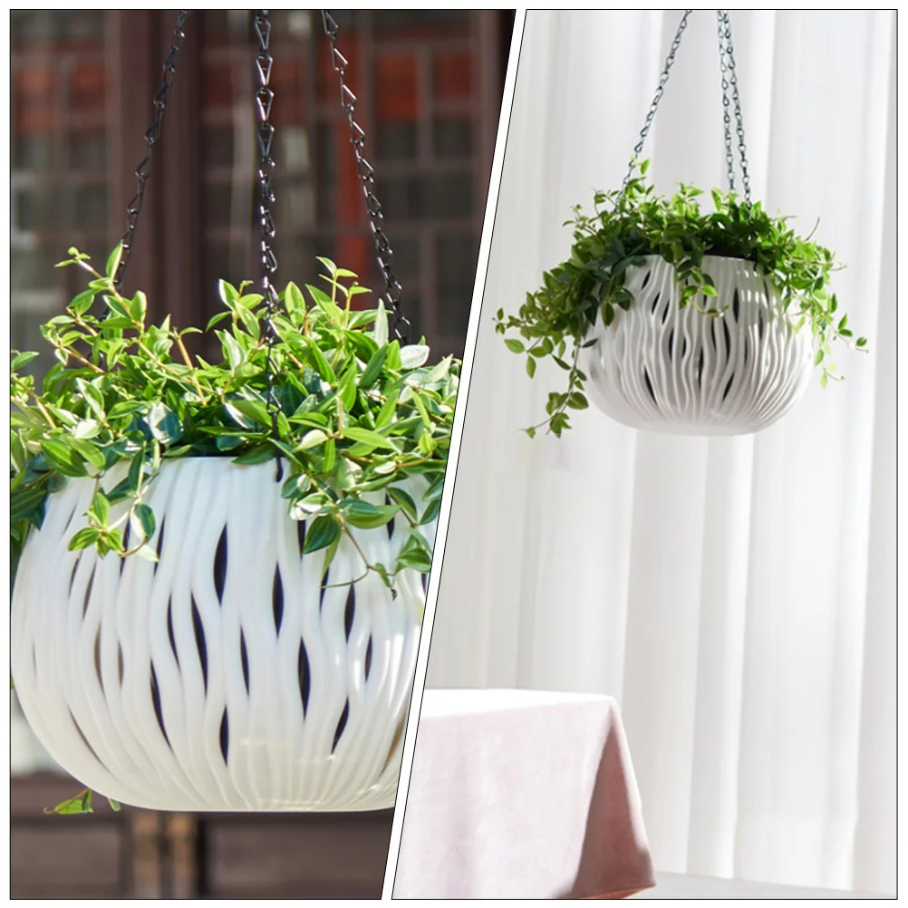 

Hanging Planter Imitation Rattan Indoor Outdoor Balcony Patio Ceiling Hanging Flower Pot Plant Basket Decor Home Flower Pot