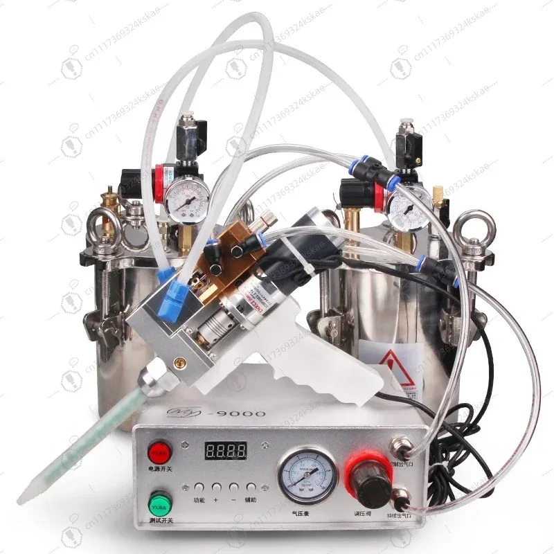 Dual AB Glue Mixing Dispensing Kit, Stainless Steel Pressure Filling Dispenser Set for Industrial Two‑Component Adhesive Work