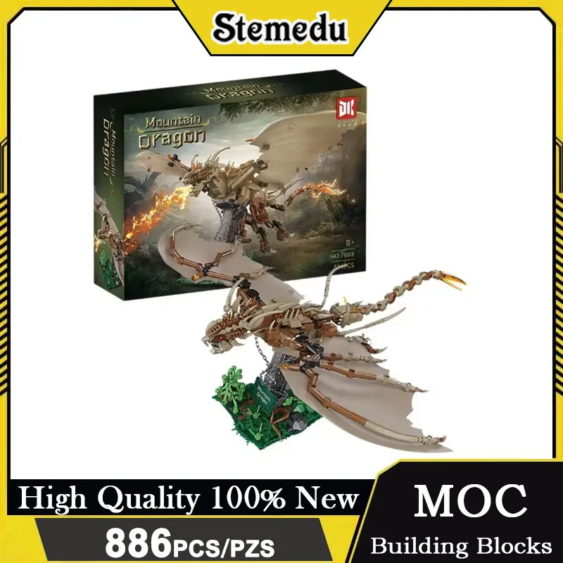 

MOC Creative 886 шт. волшебное животное горный дракон строительные блоки набор кирпичей DIY модель волшебного дракона подробный мифологический подарок