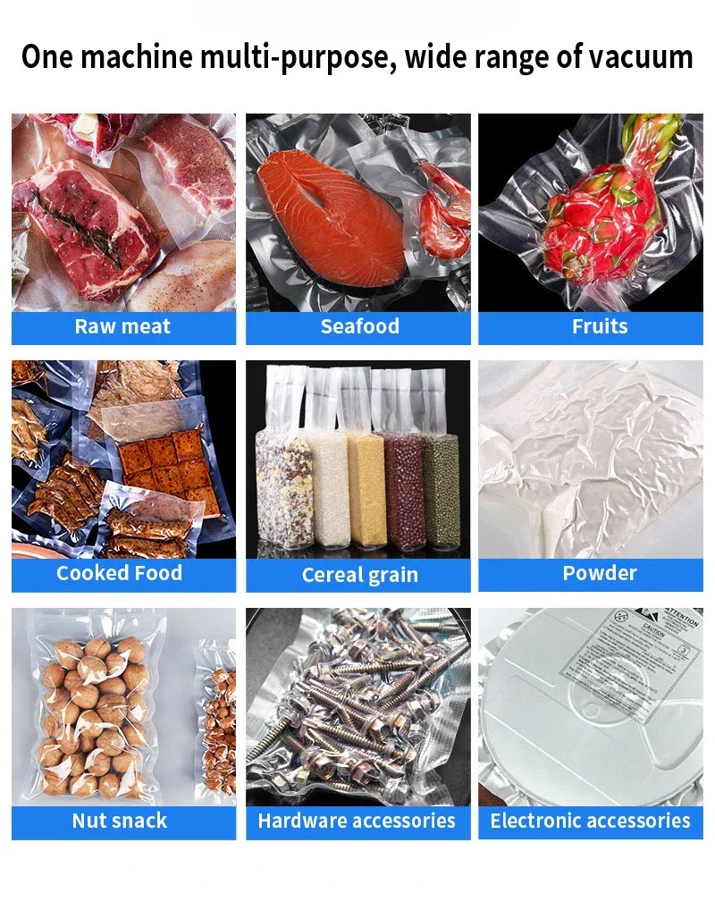 Industrial Pump Vacuum Sealer Commercial Food Meat Seafood Grains Candy Nuts Multi-function Vacuum Packing Machine