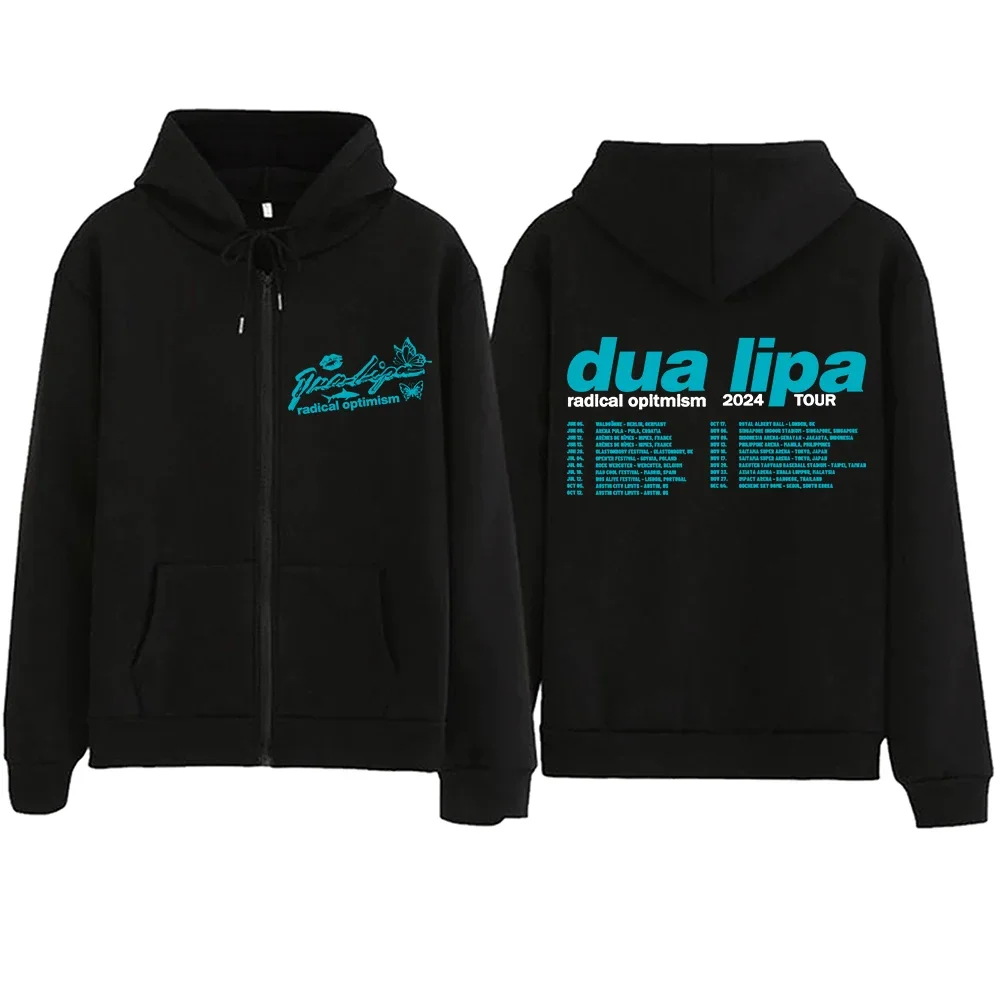 

Dua Lipa Radical Optimism 2024 Tour Zip Up Women/Men Hoodie Sweatshirt Streetwear Hip Hop Zipper Hooded Jacket Casual Sportswear