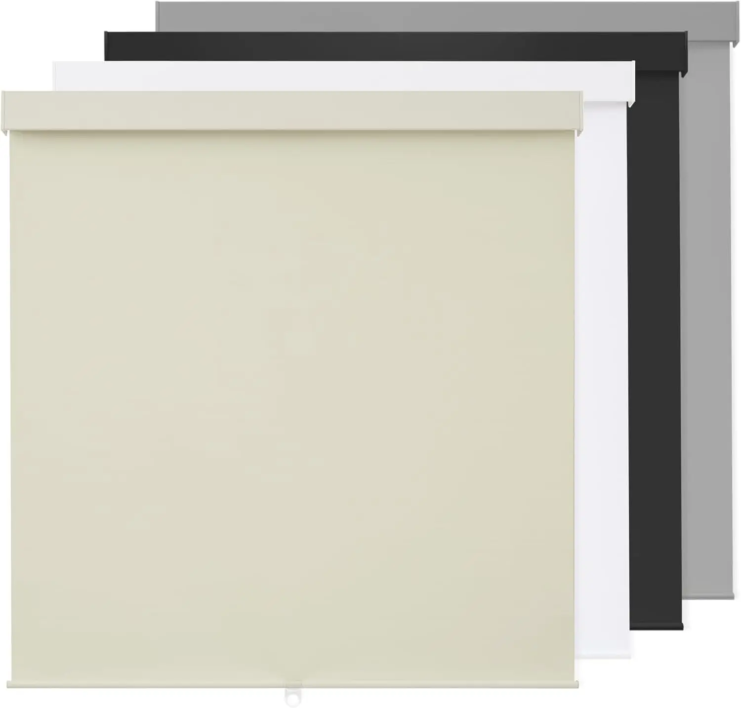 Cordless Blackout Roller Shades for Indoor Windows, Free-Stop Pull Down Blinds with Thermal Insulated Fabric, Ivory, 34" W x 72