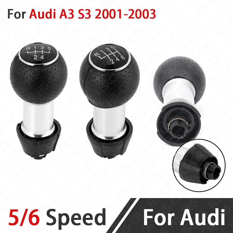

Car Gear Shift Shifter Knob Lever Manual 5 6 Speed Gear Shift Knob Handle Head For Audi A3 S3 2001-2003 Car Interior Accessories