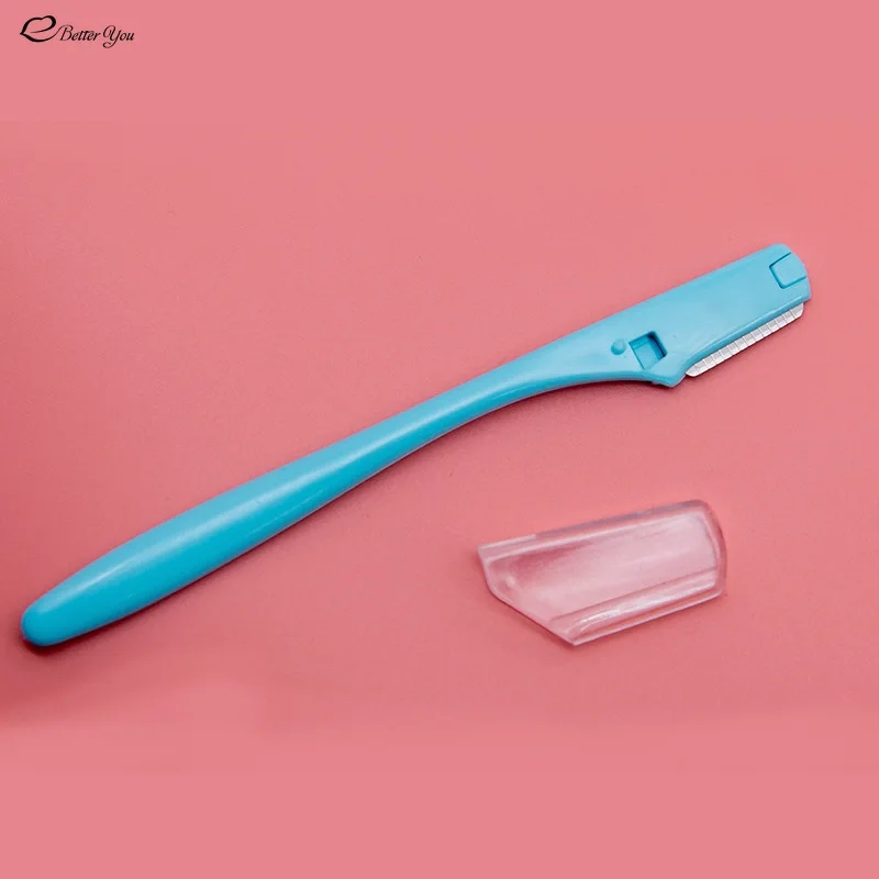 Stainless Steel Blade Eyebrow Scraper with Safety Net Women's Shaving Knife Beauty Makeup Tool Eyebrow Trimming Knife