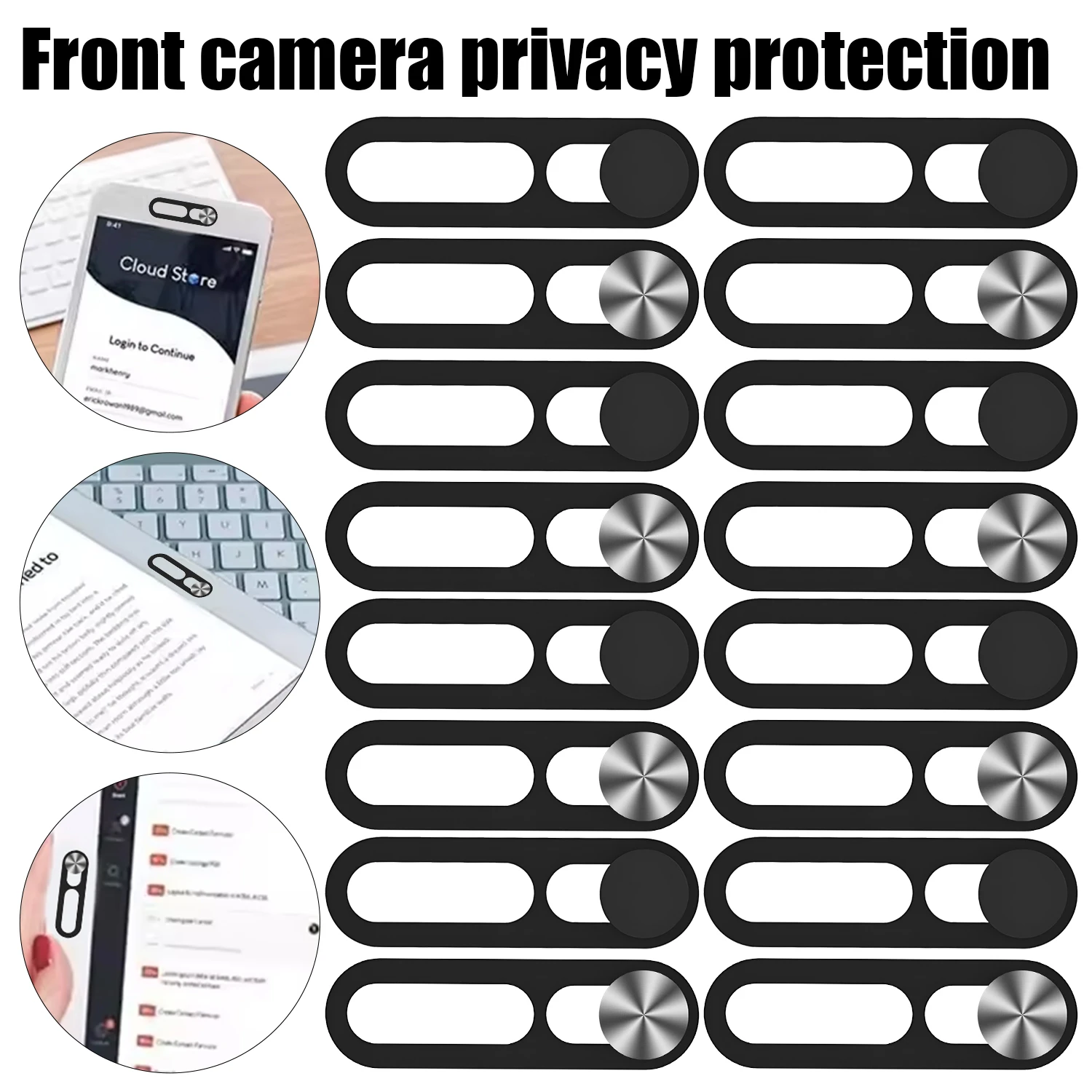 

Front Camera Slide Protector Shield Phone Lens Covers Webcam Privacy Stickers For iPhone 16 15 14Pro/Pro MAX Tablet Laptop