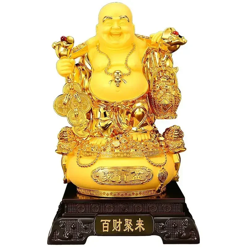 

Фэн-шуй Юаньбао привлекает богатство горшок живот Будда Майтрейя украшения сокровище гостиная офис декор