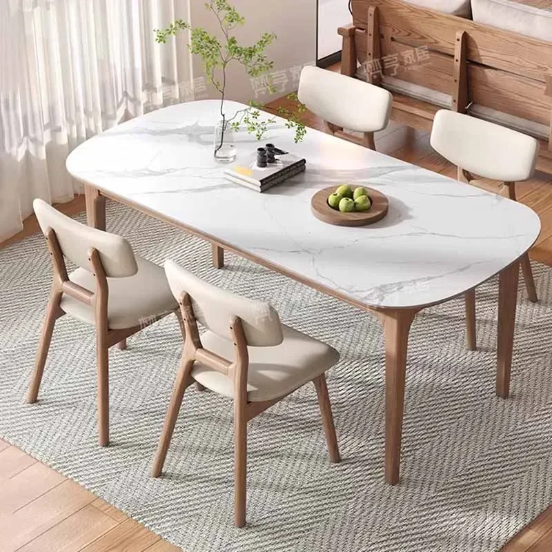 

Овальные обеденные столы высокого дизайна, ресторан, салон для чтения, кухонные обеденные столы, роскошная современная белая мебель Mesas Comedor, роскошная мебель